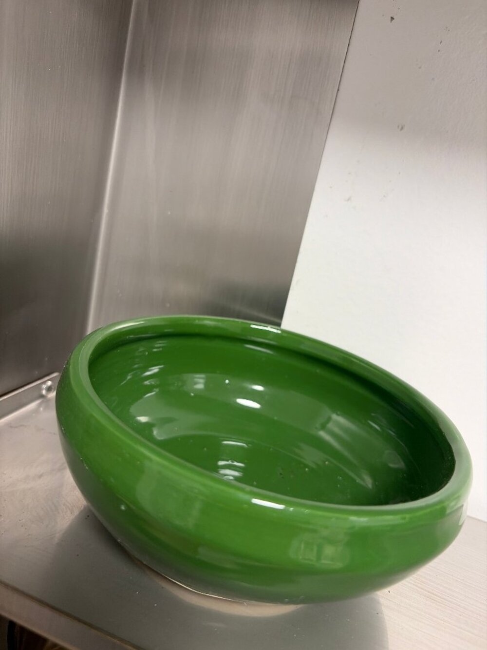Handmade Ceramic Bowl - Glossy Green Glaze
